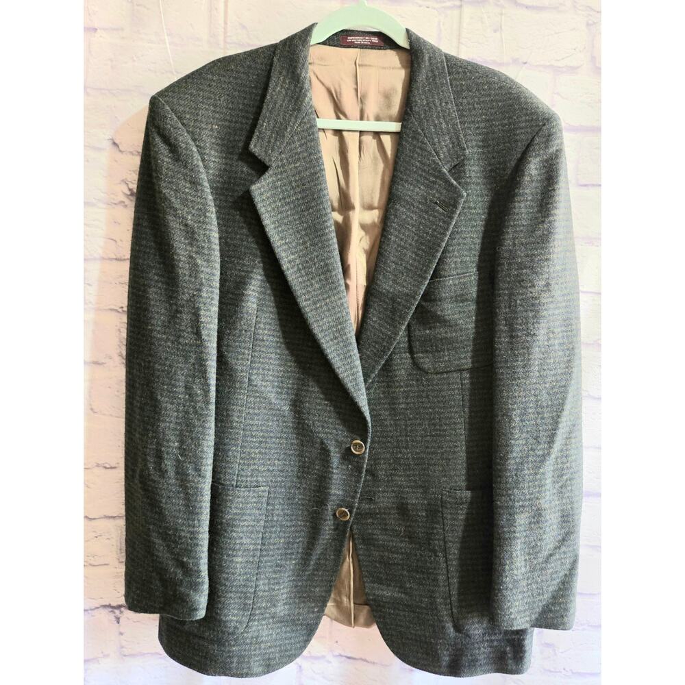 Evan-Picone Tlrd for Hecht's Mens Store 100% Wool Black Herringbone Blazer 46
